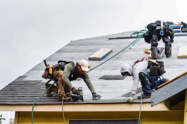 Professional Gutter Installation technician working in Magalia, CA